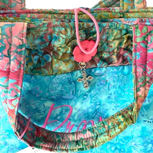 Elizabeth Scovil Handbag Women Multicolor Quilted Tote Lined Purse Shoulder Bag - Picture 4 of 9